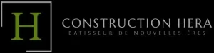 Logo de Construction HERA avec fond noir et texte "Bâtisseur de nouvelles ères"
